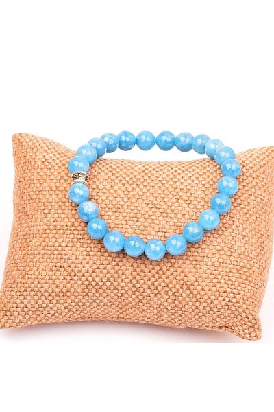 Taş Sandığı Blue Quartz Stone Bracelet (8 Mm)