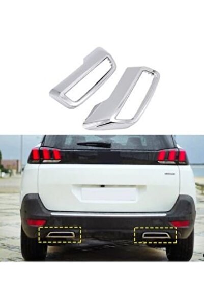 Niken Peugeot 3008 Egzoz Çerçevesi Kromu Komple Nikelajı 2016 Sonrası