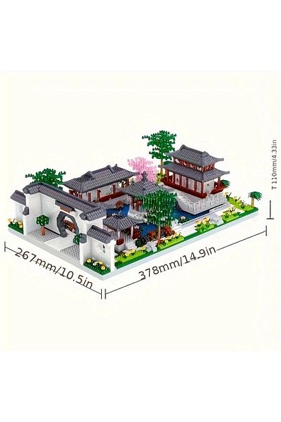 Choice 1288pcs China-Chic micro particle building blocks are difficult to assemble Suzhou garden architectu