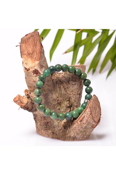Taş Sandığı Jade Stone Bracelet (8 mm) - Dark Color