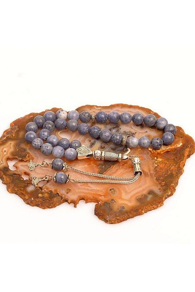 Taş Sandığı Blue Coral Stone Rosary (8 Mm)