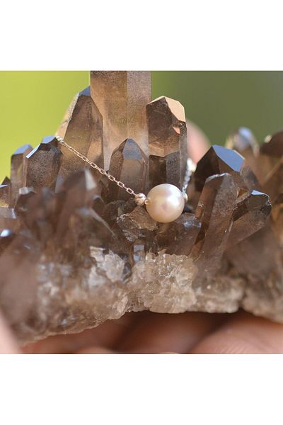 Taş Sandığı Silver Chain Pearl Necklace