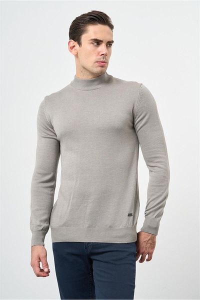 İmza Gray Classic Comfort Fit Knitwear - Long Sleeve, Half Turtleneck 1012245001