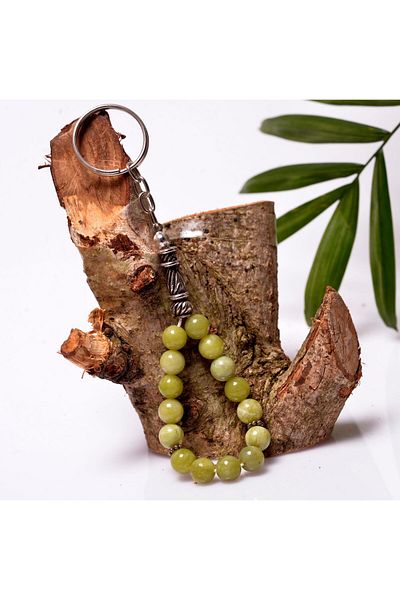 Taş Sandığı Jade Stone Rosary Shaped Keychain