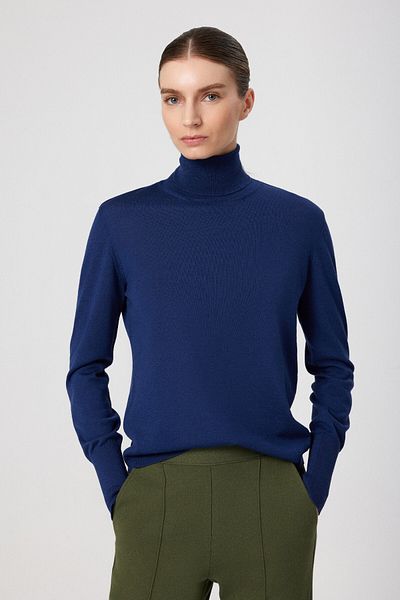 Mısırlı Pulover de damă cu mânecă lungă, albastru bleumarin