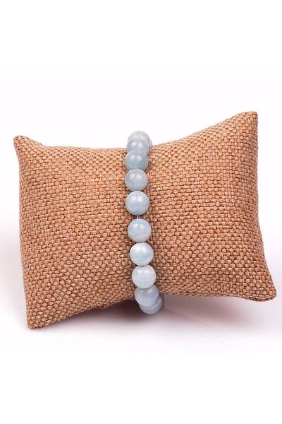 Taş Sandığı Aquamarine Stone Bracelet (10 Mm)