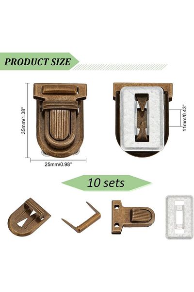 Choice Aech04-05701 10 Sets Iron Purse Push Locks Clasp Lock For Leather Bag Case Clasp For Diy Hangbag Pur