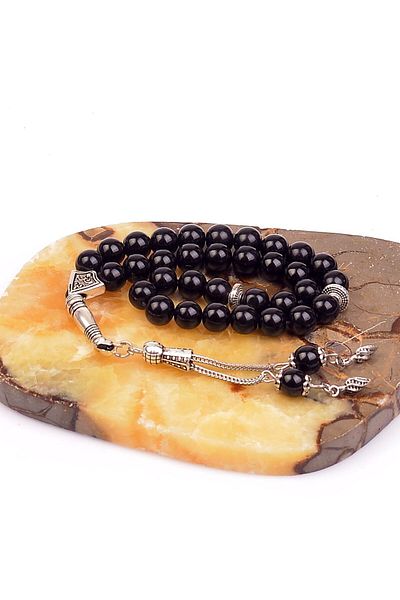 Taş Sandığı Obsidian Stone Rosary (8 Mm)