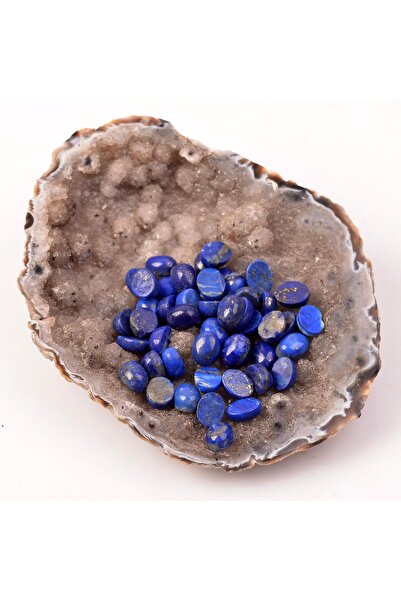 Taş Sandığı Lapis Lazuli Taşı Kabaşon - 6*8 Mm Yüzük Ve Kolye Taşı