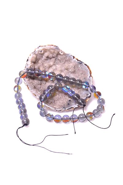 Taş Sandığı Hydrothermal Quartz Stone String - 10 Mm Gray