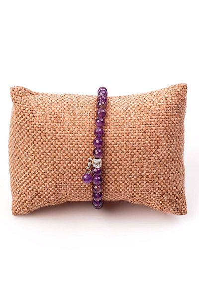 Taş Sandığı Amethyst Stone Bracelet (6 mm)