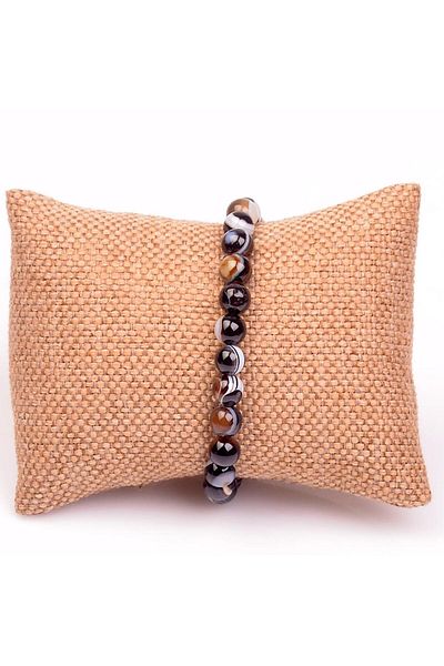 Taş Sandığı Eye Agate Stone Bracelet - 8mm (Suleiman Agate)