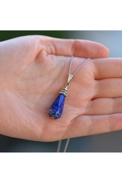 Taş Sandığı Lapis Lazuli Stone Drop Necklace