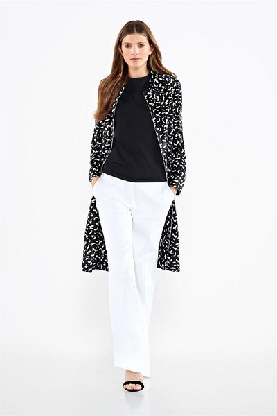 Escada Stripe Half Sleeve Crew Neck Sweater