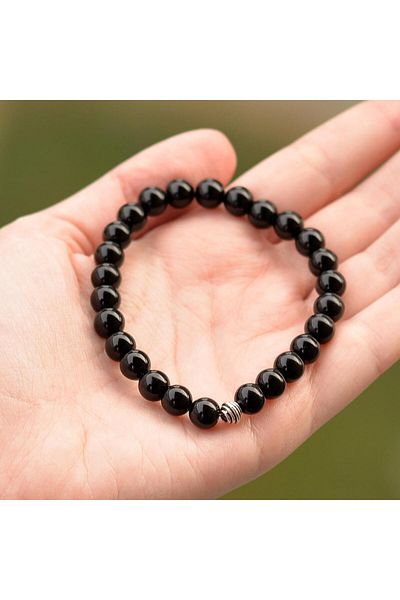 Taş Sandığı Obsidian Stone Bracelet (8 Mm)