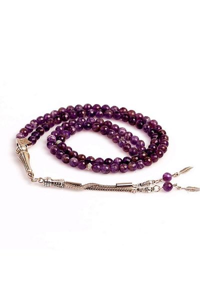 Taş Sandığı Amethyst Stone Prayer Rosary - 6 mm (Facet Cut)