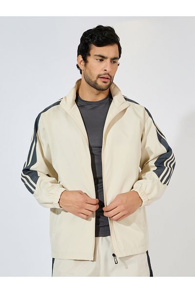 Styli Front Zip Striped Panel detail Athleisure Track Suit