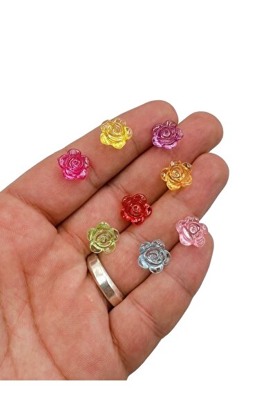 312 KONSEPT 30 bucăți de mărgele acrilice colorate în formă de trandafir de 1...