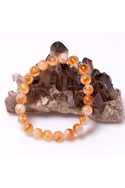Taş Sandığı 10 Mm Wide Citrine Stone Bracelet