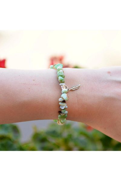 Taş Sandığı Chrysoprase Stone Unshaped Bracelet