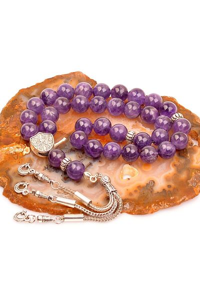 Taş Sandığı Amethyst Stone Rosary (10 mm)