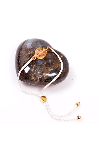 Taş Sandığı Citrine Stone String Bracelet