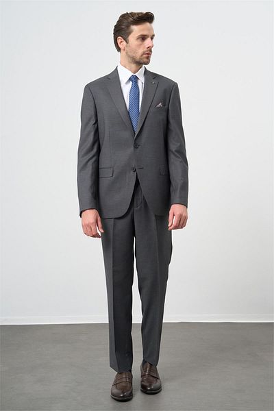 İmza Dark Anthracite Pattern Mono Collar Comfort Fit Suit 1001245160