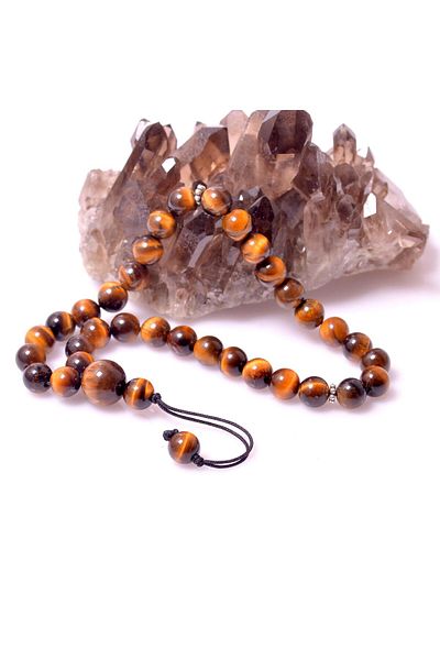 Taş Sandığı 8 mm Tiger Eye Stone Rosary