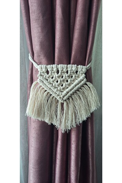 ÖNS Aksesuar 2 bucăți de cravată și cataramă pentru fundal de macrame ecru