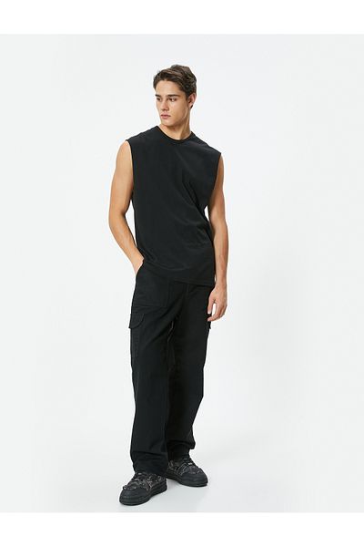 Koton Ärmelloses Baumwoll-T-Shirt mit Rundhalsausschnitt – Basic