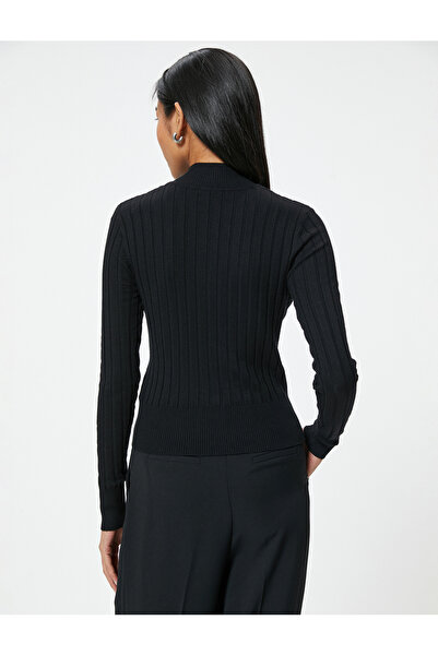 Koton Basic Triko Kazak Dik Yaka Dokulu