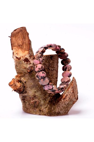 Taş Sandığı Rhodonite Stone Bracelet - Facet Cut