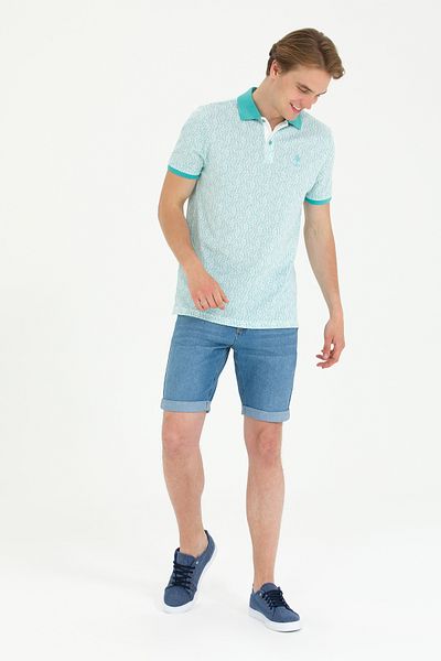 U.S. Polo Assn. Мъжка тениска с поло яка в цвят мента 50263417-VR090