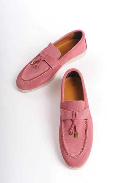 Mubiano Collection Suede Women's Loafers & Ballerinas Coral -mckry1410-mrc