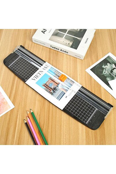 ALLOYSEED قاطع ورق محمول A3 بقاعدة بلاستيكية دقيقة وسكين قرطاسية وقاطع قصاصات