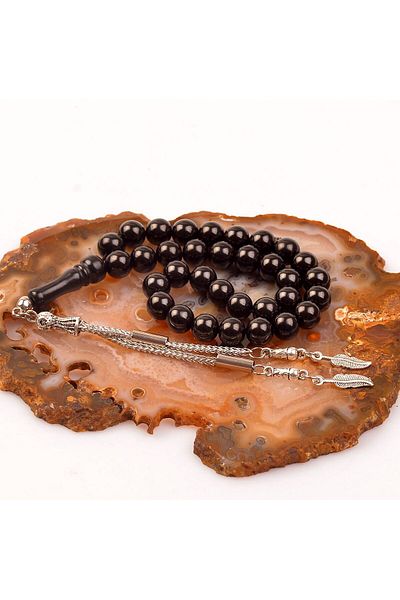 Taş Sandığı Oltu Stone Rosary ( 9 Mm ) - Georgian Fishing Rod -