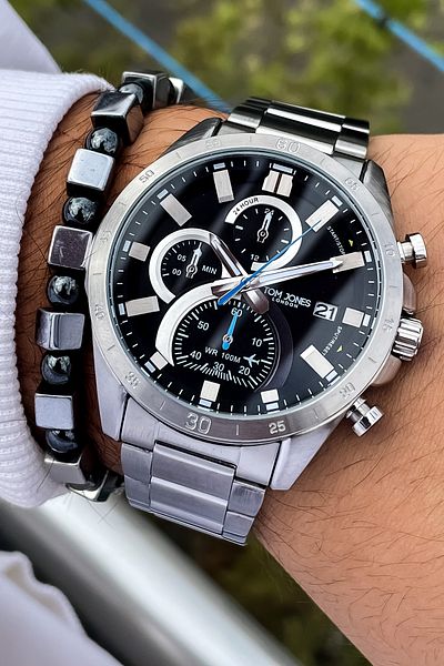 Tom Jones Brand Steel Men's Wrist Watch and Bracelet Gift