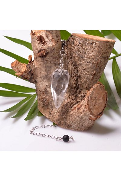 Taş Sandığı Facet Cut Crystal Quartz Stone Pandula - Pendulum
