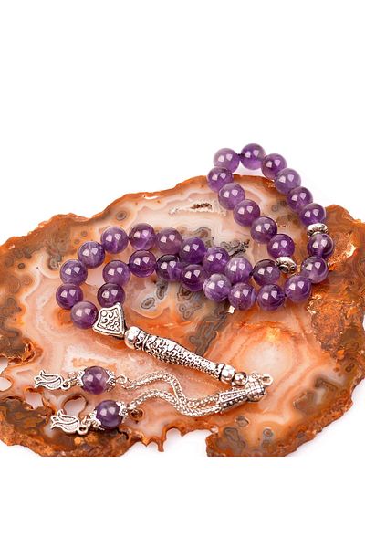 Taş Sandığı Amethyst Stone Rosary (8 mm)