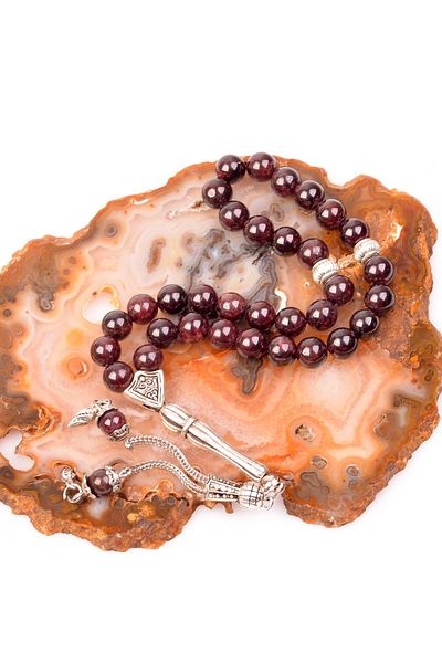 Taş Sandığı Lal Stone Rosary - 7 mm