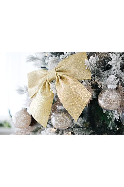 Partifabrik New Year Gold Bow Tree Decoration Ornament 25 Cm