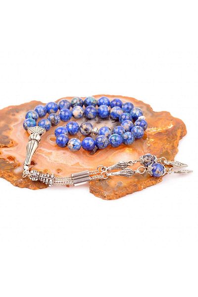 Taş Sandığı 8 Mm Blue Jade Stone Rosary