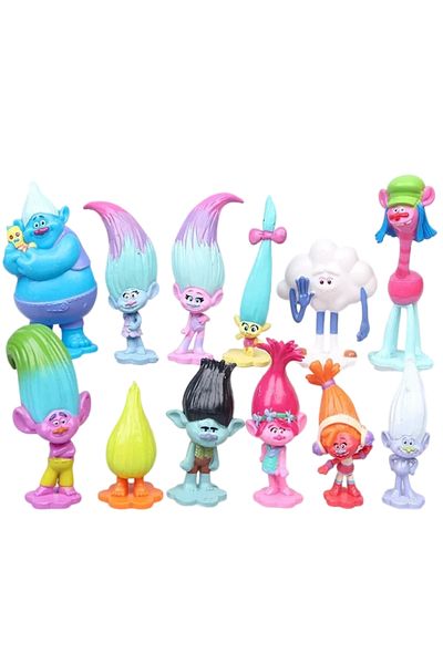 Choice 12pcs 3-6cm 12pcs/set Trolls Branch Critter Skitter Figures Trolls Children Trolls Pvc Action Figure