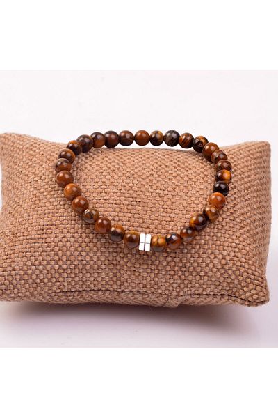 Taş Sandığı Tiger Eye Stone Bracelet (6 Mm)
