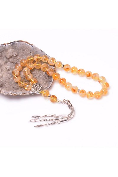 Taş Sandığı 10mm Citrine Stone Rosary