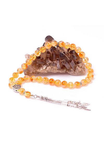 Taş Sandığı 10mm Citrine Stone Rosary