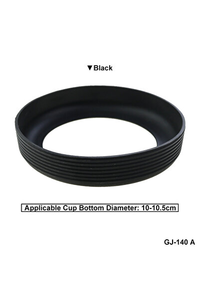 Choice GJ-140 A Black 1Pc Diameter 10.5 CM Silicone Round Cup Base Non Skid Water Bottle Mug Sleeve Thermos