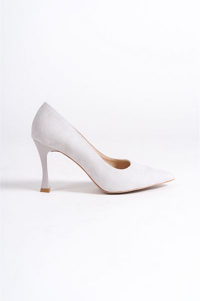 Mubiano Mb970-gr Women's Thin 9 Cm Heeled Gray Suede Stiletto & Heeled Shoes