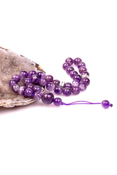 Taş Sandığı Amethyst Stone Rosary (8 Mm)