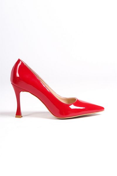 Mubiano Mb972-kr Women's Thin 9 Cm Heeled Patent Leather Red Stiletto & Heeled Shoes